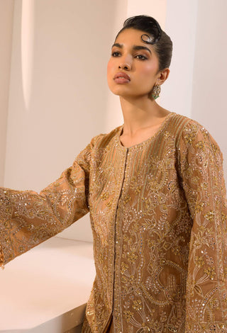 Aafreen gold jacket and dhoti pant set