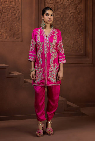 Kanak prabha fuchsia tunic and pant