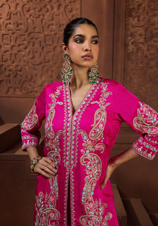 Kanak prabha fuchsia tunic and pant