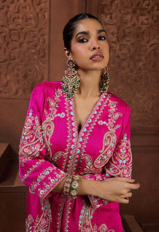 Kanak prabha fuchsia tunic and pant