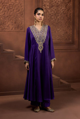 Noor royal purple anarkali set