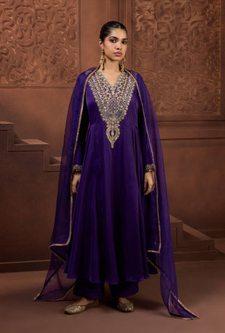 Noor royal purple anarkali set