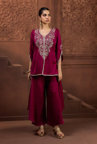 Rani phulwari magenta tunic and palazzo set