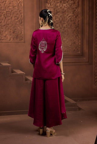 Rani phulwari magenta tunic and palazzo set