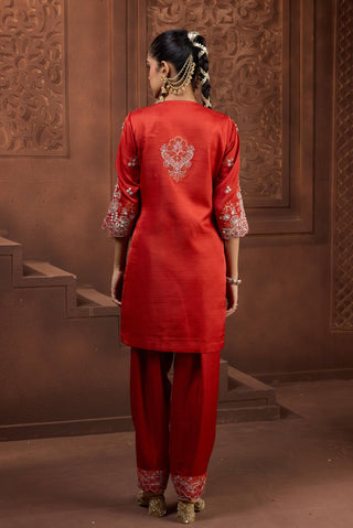 Tamra valli burnt orange tunic and salwar