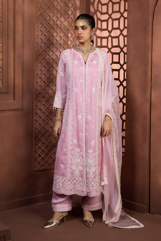 Gulabi jaal lilac pink kurta and salwar set