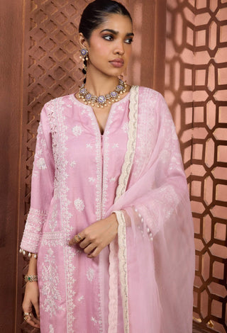 Gulabi jaal lilac pink kurta and salwar set