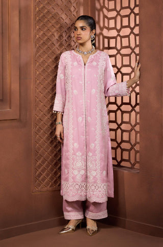 Gulabi jaal lilac pink kurta and salwar set
