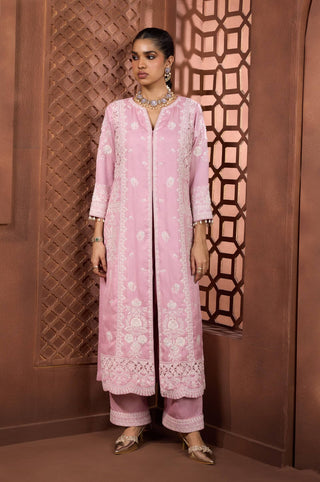 Gulabi jaal lilac pink kurta and salwar set