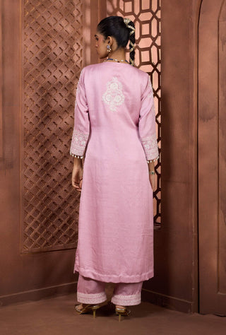 Gulabi jaal lilac pink kurta and salwar set