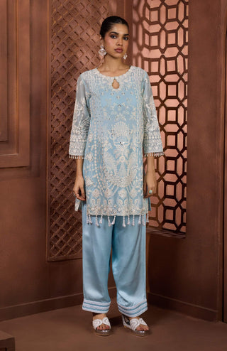 Aakash ganga powder blue kurta and salwar
