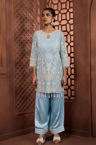 Aakash ganga powder blue kurta and salwar