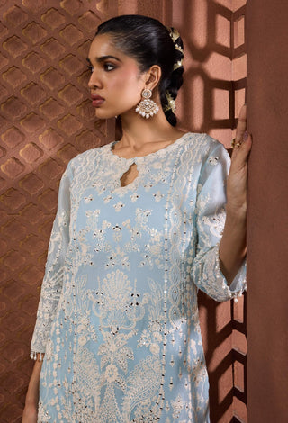 Aakash ganga powder blue kurta and salwar