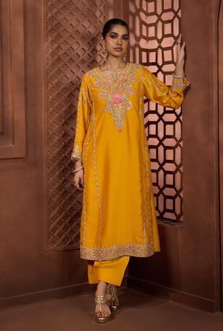 Basanti kosh mustard kurta and salwar