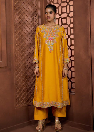 Basanti kosh mustard kurta and salwar