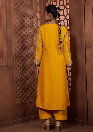 Basanti kosh mustard kurta and salwar