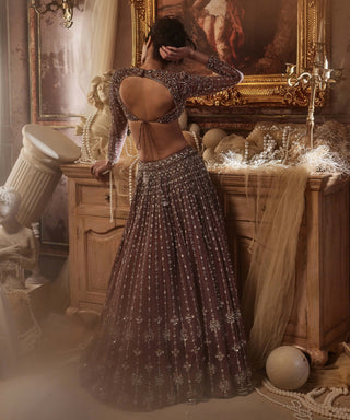 Liana wine lehenga set