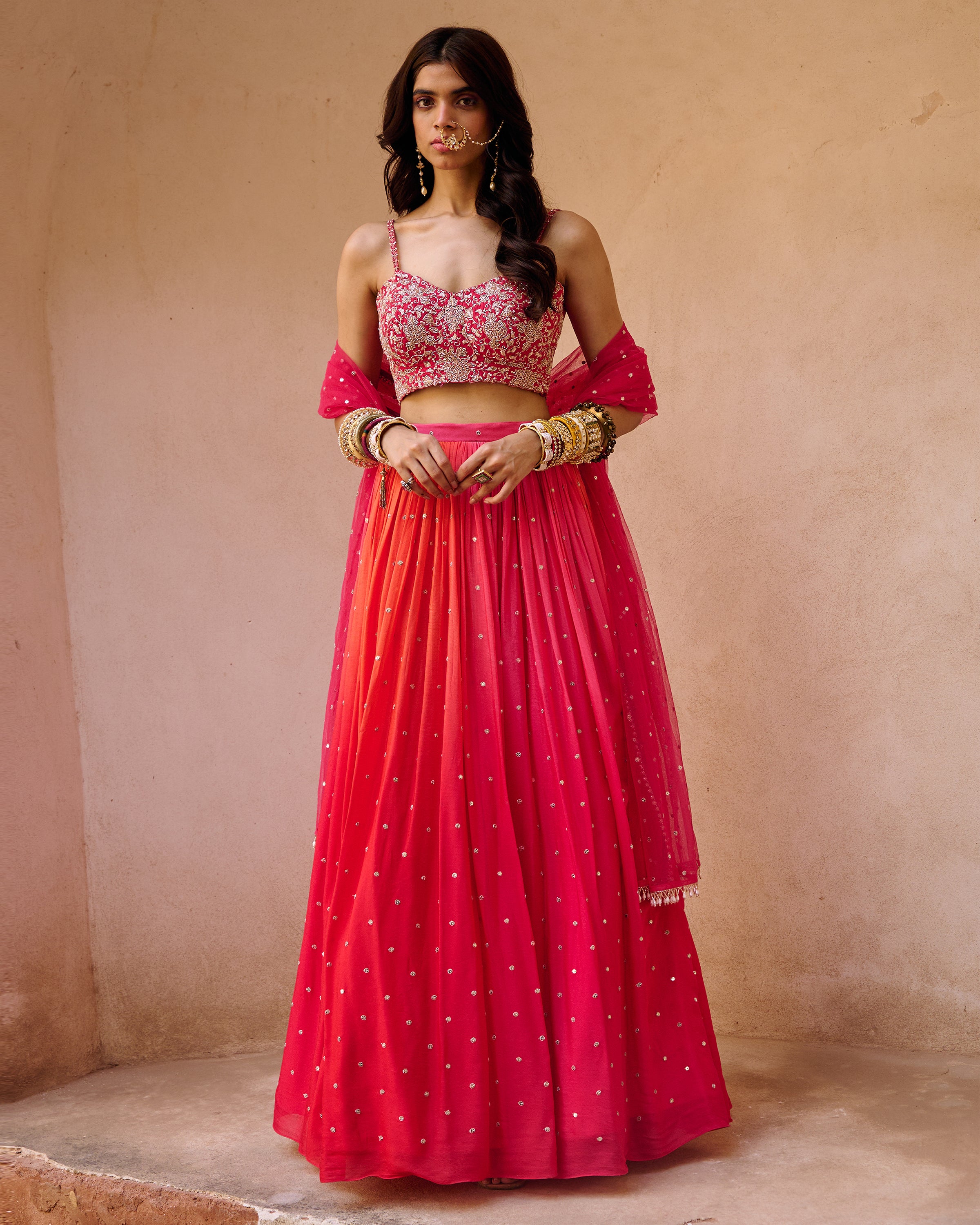 Hot Pink Handloom Pure Katan Silk Hand Embroidered Banarasi Lehenga Wi –  WeaverStory