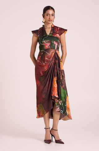 Ceres Draped Midi Dress