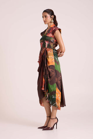 Ceres Draped Midi Dress
