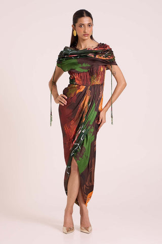 Ceres Draped Midi Dress