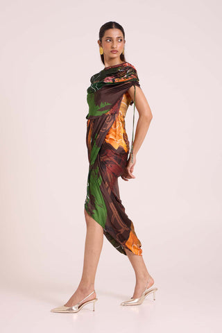 Ceres Draped Midi Dress