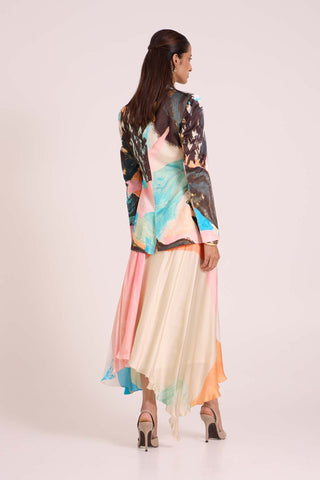 Selene Blazer WIth Fluid Asymmetric Skirt