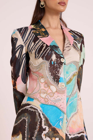 Selene Blazer WIth Fluid Asymmetric Skirt