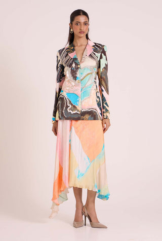 Selene Blazer WIth Fluid Asymmetric Skirt