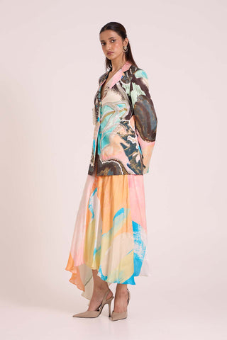 Selene Blazer WIth Fluid Asymmetric Skirt