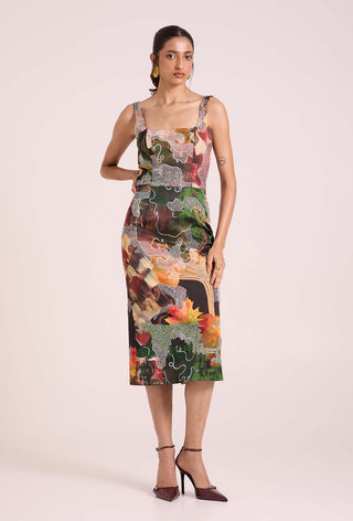 Demeter Embroidered Midi Dress