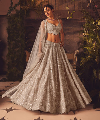 Luminous ivory lehenga set