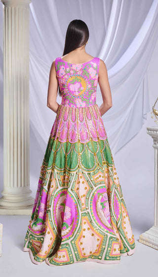 Lunar Prism Pink Anarkali And Dupatta by Papa Don'T Preach By Shubhika, available on Indiaspopup.com