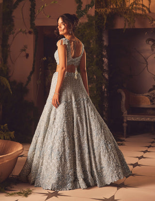 Lyra blue gray lehenga set