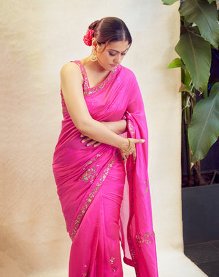 Classic gulabi sari and blouse