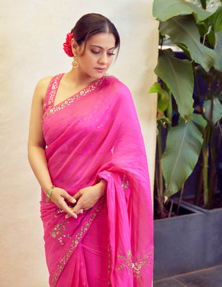 Classic gulabi sari and blouse