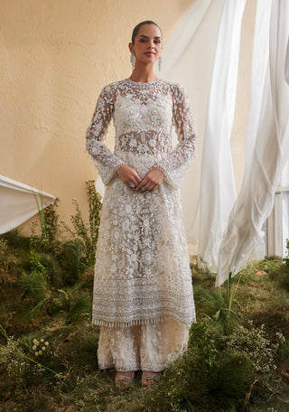 Elysian ivory kurta and palazzo set
