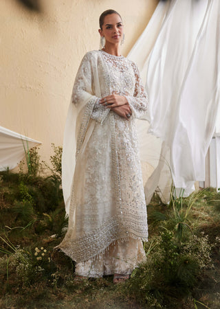 Elysian ivory kurta and palazzo set