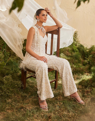 Blossom ivory peplum and sharara set