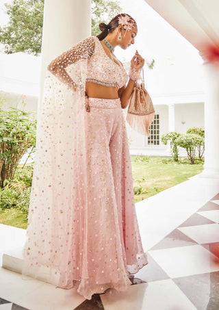 Mani Bhatia-Anne Pink Embroidered Sharara Set-INDIASPOPUP.COM
