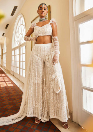 Mani Bhatia-Belle Star White Sharara Set-INDIASPOPUP.COM