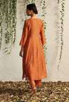 Charkhee-Spice Orange Chanderi Kurta Set-INDIASPOPUP.COM