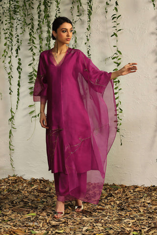 Charkhee-Pink Pop Kurta Set-INDIASPOPUP.COM