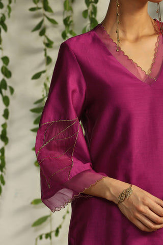 Charkhee-Pink Pop Kurta Set-INDIASPOPUP.COM