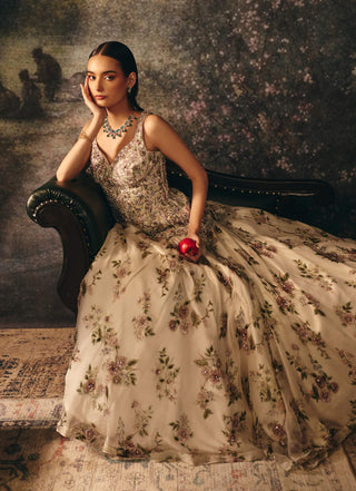 Mimi ivory corset and skirt set