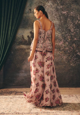 Fia orchid haze pink corset and sharara set