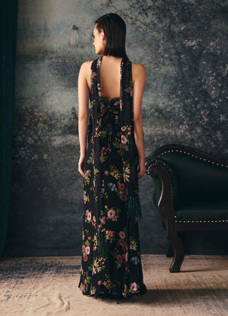 Mirabel black corset and drape skirt with stole