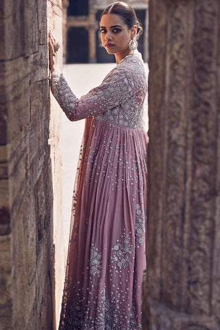 Rose Empress Wing Belt Couture Jacket And Skirt Set by Matsya available on Indiaspopup.com