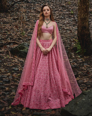 Pink prism lehenga set