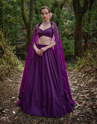 Iris bloom purple lehenga set